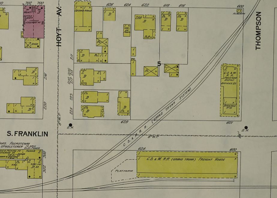 CS&M Passenger and Freight Stations at East Saginaw